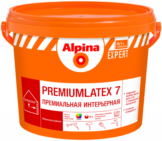 Краска водно-дисперсионная для внутренних работ Alpina EXPERT Premiumlatex 7 / Премиумлатекс 7
