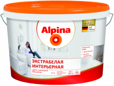 Краска водно-дисперсионная для внутренних работ Alpina Экстрабелая интерьерная
