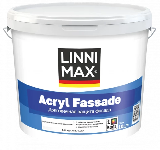 Краска водно-дисперсионная для наружных работ LINNIMAX Acryl Fassade 