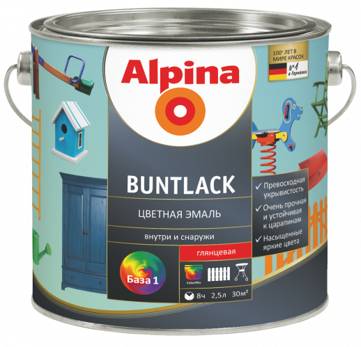 Эмаль алкидная Alpina Buntlack SM / Бунтлак шелковисто-матовая
