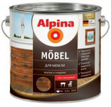 Лак алкидный Alpina Mobel SM / Для мебели шелковисто-матовый не колеруемый