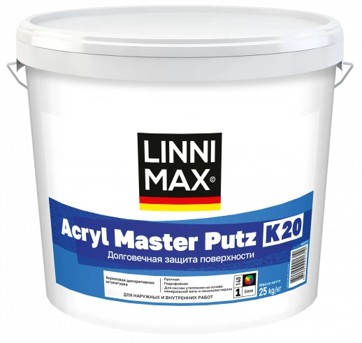 Штукатурка декоративная акриловая для внутренних и наружных работ LINNIMAX Acryl Master Putz 1