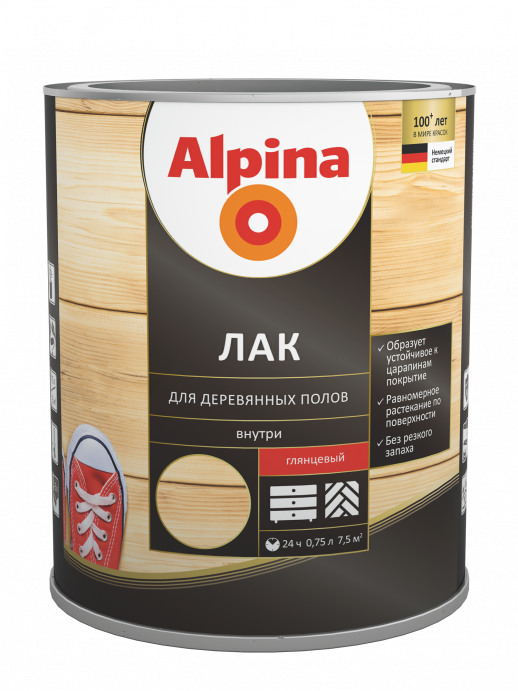 Лак алкидно-уретановый Alpina Лак для деревянных полов