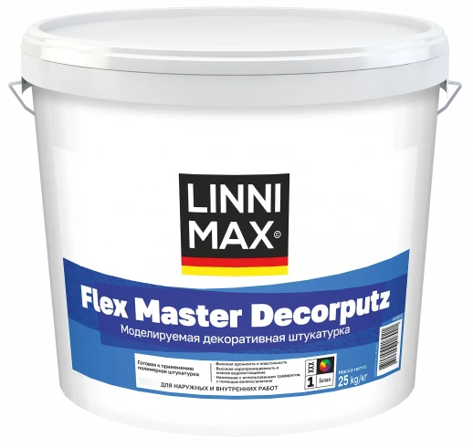 Штукатурка декоративная акриловая для внутренних и наружных работ LINNIMAX Flex Master Decorputz 1