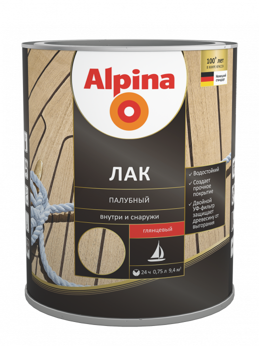 Лак алкидно-уретановый Alpina Лак палубный