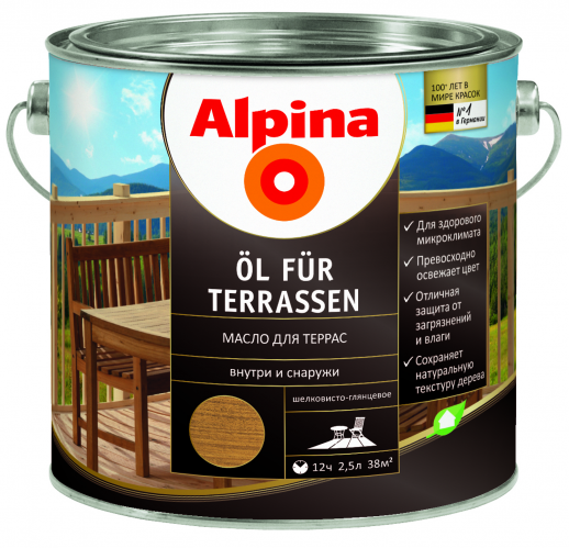 Лессирующий состав Alpina Oel fuer Terrassen / Масло для террас