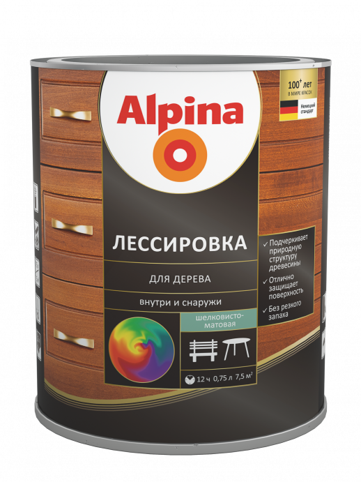Лессирующий состав Alpina Лессировка для дерева