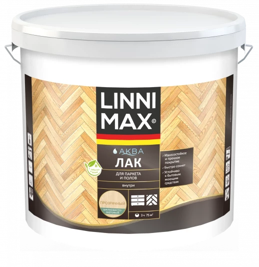 Лак акриловый LINNIMAX Аква Лак для паркета и полов 1