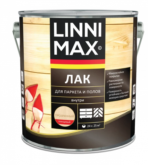 Лак алкидно-уретановый LINNIMAX Лак для паркета и полов 1
