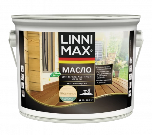 Средство защитно-декоративное для древесины LINNIMAX Масло для террас, лестниц и мебели 1