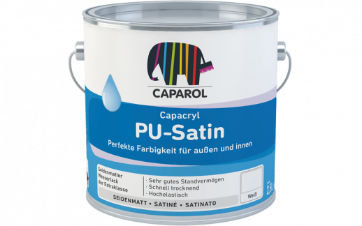 Эмаль акрил-полиуретановая Caparol Capacryl PU-Satin Basis Weiss/ Капакрил ПУ-Сатин база белая